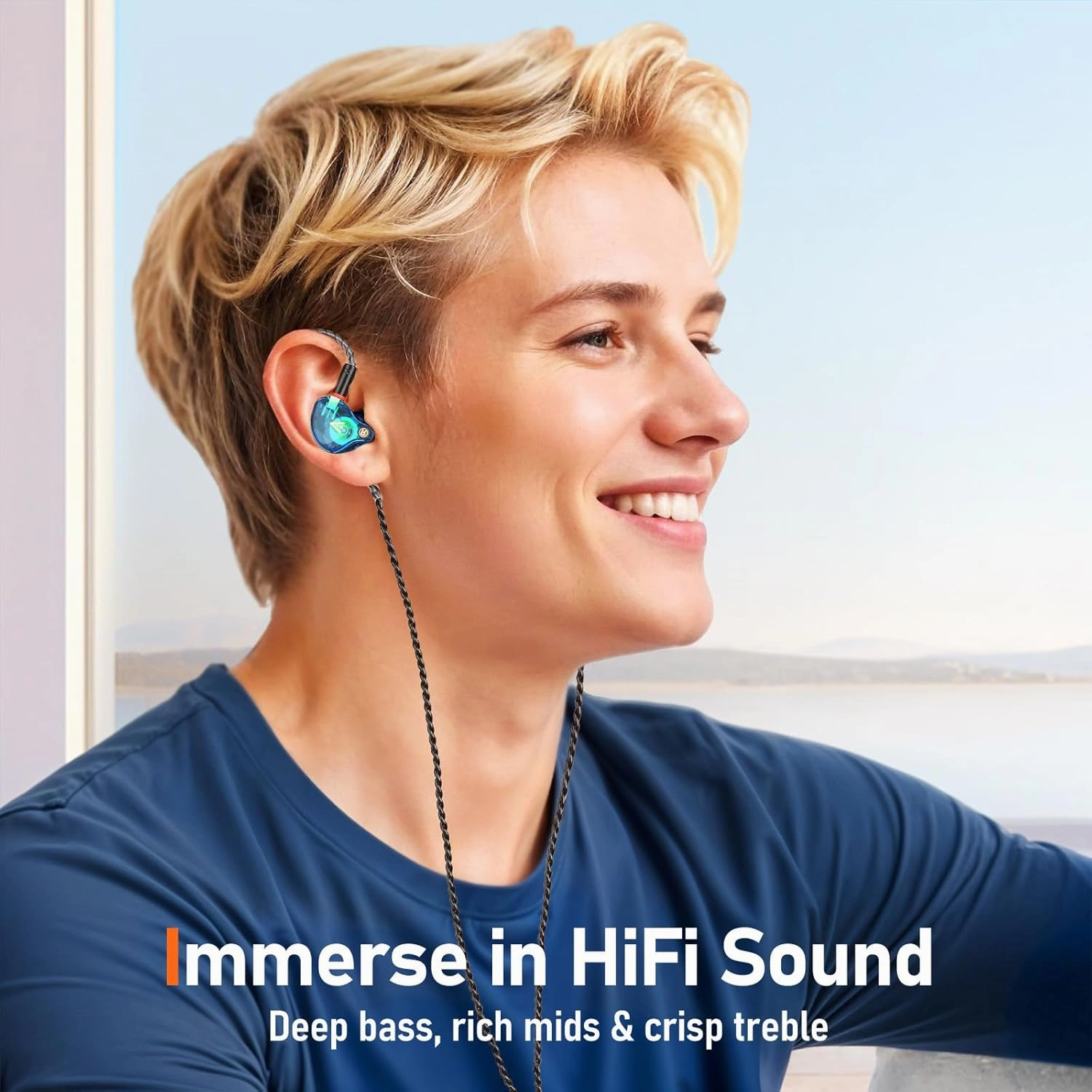 Vibes 202 Wired Earbuds - HiFi in Ear Monitor Headphones  Professional Noise-Isolating Ear Buds - Clear Sound, Deep Bass & Comfort-Fit IEM Earphones - MMCX to 3.5mm, Silver Plated Cord, Carrying Case