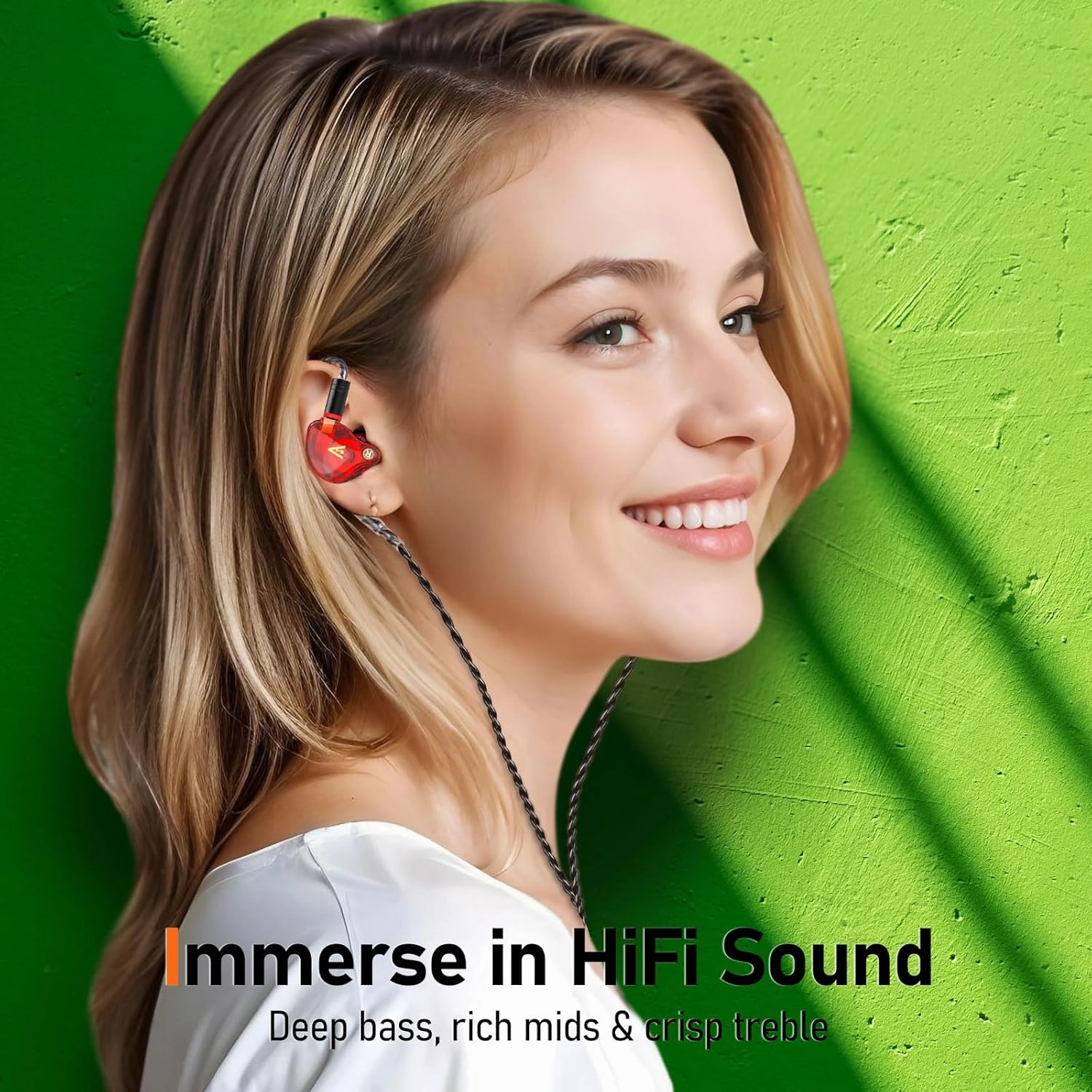 Vibes 202 Wired Earbuds - HiFi in Ear Monitor Headphones  Professional Noise-Isolating Ear Buds - Clear Sound, Deep Bass & Comfort-Fit IEM Earphones - MMCX to 3.5mm, Silver Plated Cord, Carrying Case