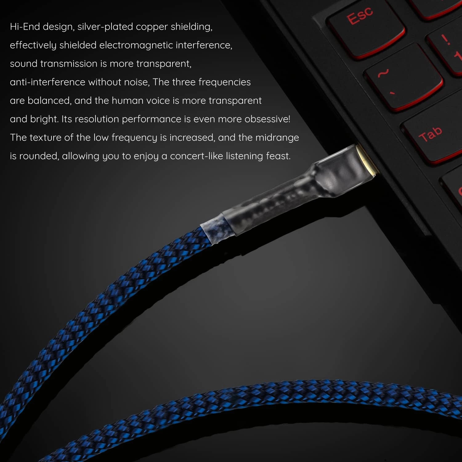 Viborg HiFi USB Cable 4.9FT/1.5M DAC A-B OCC Digital AB Audio A to B Hi-End USB Cord for Digital-to-Analog Converter (DAC)