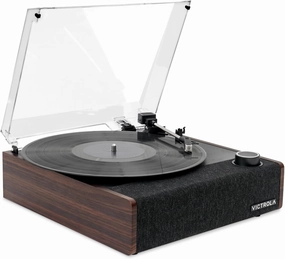 Victrola Eastwood II Record Player with Speakers  Bluetooth 5.1 and Vinyl Stream Technology, Vintage Style 3-Speed Vinyl Player, Audio Technica AT-3600LA Cartridge, Espresso Finish belt-drive turntable,vinyl record player,audiophile turntable,