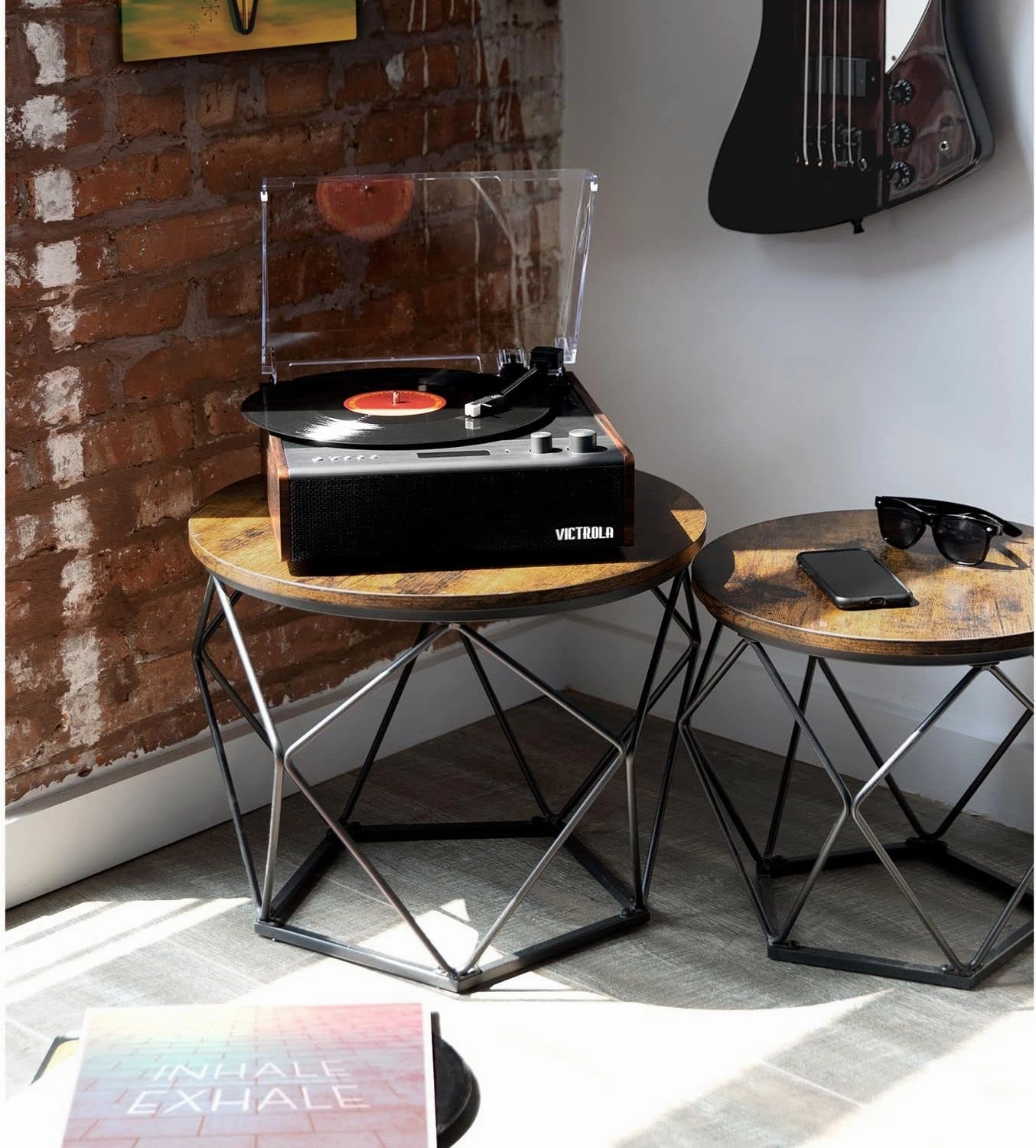 Victrola Eastwood Signature 3-Speed Bluetooth Turntable with Built-in Speakers and Dust Cover | Upgraded Turntable Audio Sound | Espresso (VTA-73-ESP)