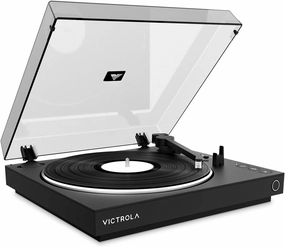 Victrola Fully Automatic Bluetooth Turntable  with Audio Technica ATN3600L Cartridge, 2-Speed Vinyl Record Player, Preamp & Aluminum Platter, Dust Cover (Black) belt-drive turntable,vinyl record player,audiophile turntable,