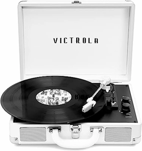 Victrola Journey  Bluetooth Suitcase Record Player  Built-In Speakers, 33-1/3, 45 & 78 RPM Vinyl Record Player, RCA Out, Headphone Jack, Wireless Streaming, White turntable cartridge,phono cartridge,MM MC stylus,