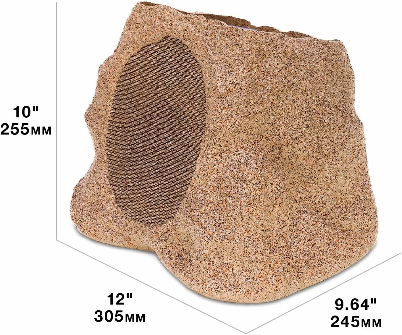 Victrola Rock Speaker Connect, Granite, Wireless Outdoor with Bluetooth 5.3, 22-Hour Battery Life, with Solar Charging, Link Up to 20 Rock Speakers, IP65 Water & Dust Resistant
