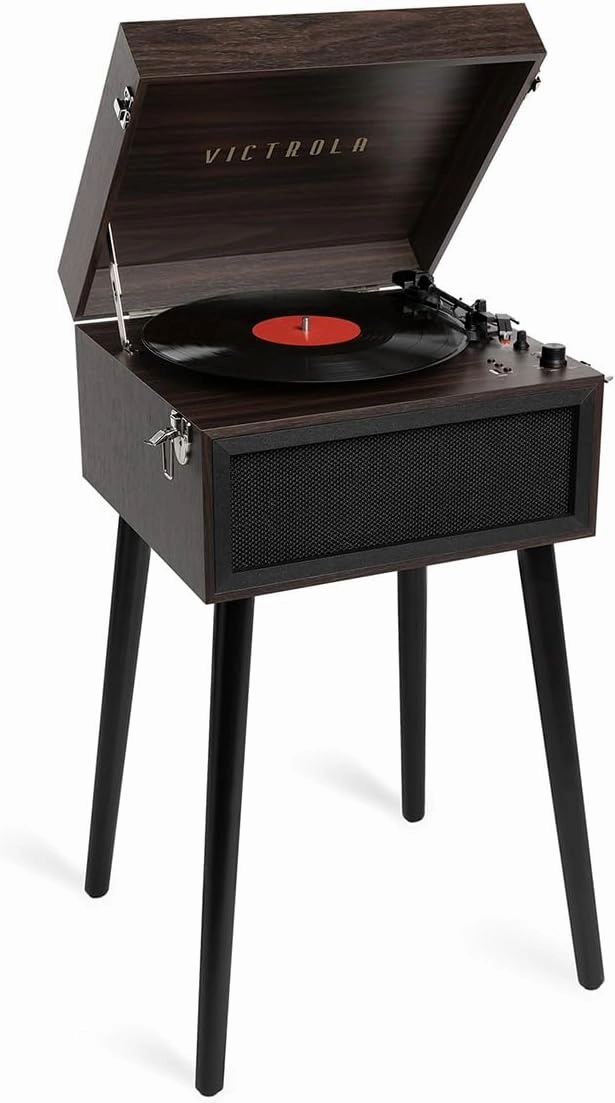 Victrola VTA-75-ESP Liberty 5-in-1 Turntable Music EntertainmentCenter with Bluetooth Wireless FM Radio USB Recorder Wood (Espresso)