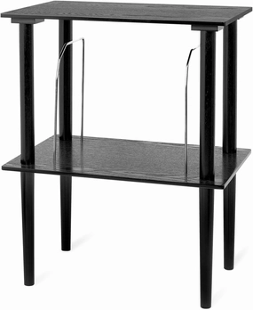 Victrola Wooden Stand for Wooden Music Centers with Record Holder Shelf, Black audio rack,hi-fi component stand,media shelf,