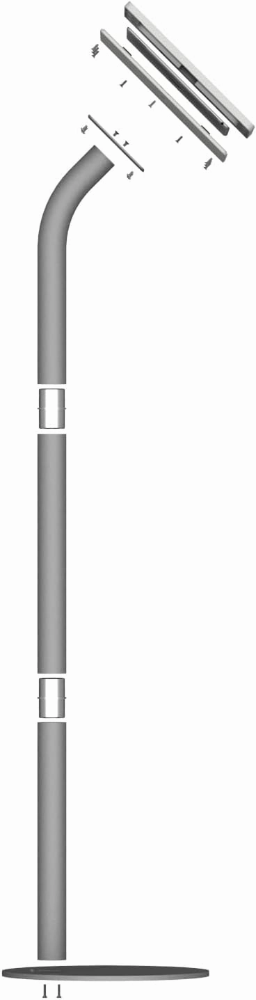 VidaMount Light Grey Home Button Covered Enclosure and Floor Stand [Bundle] Compatible with iPad Pro 12.9" (1st/2nd Gen)