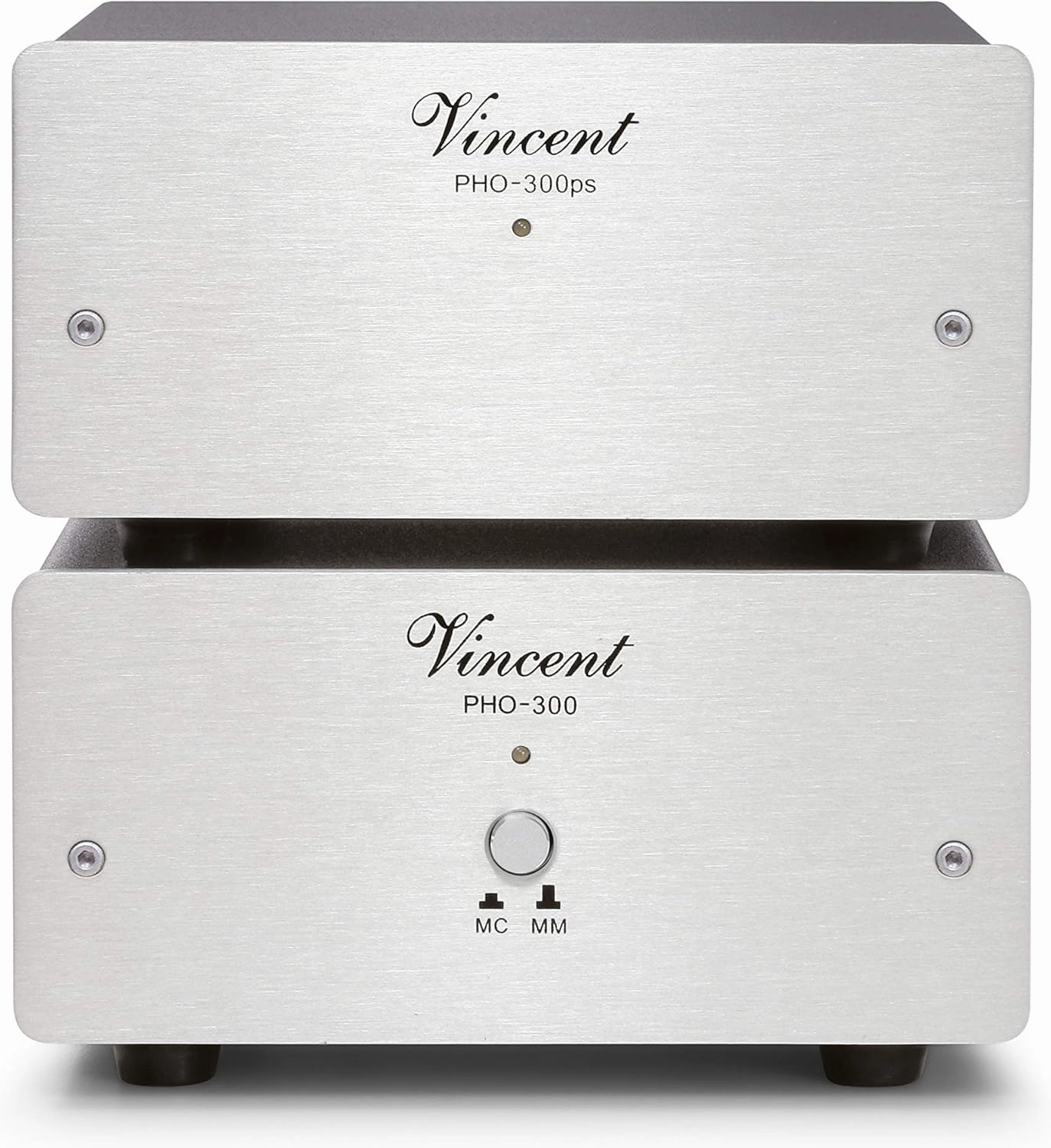 Vincent PHO 300 Phono Preamplifier MM/MC with Separate-Chassis Power Supply Silver phono preamp,turntable amplifier,record player preamp,