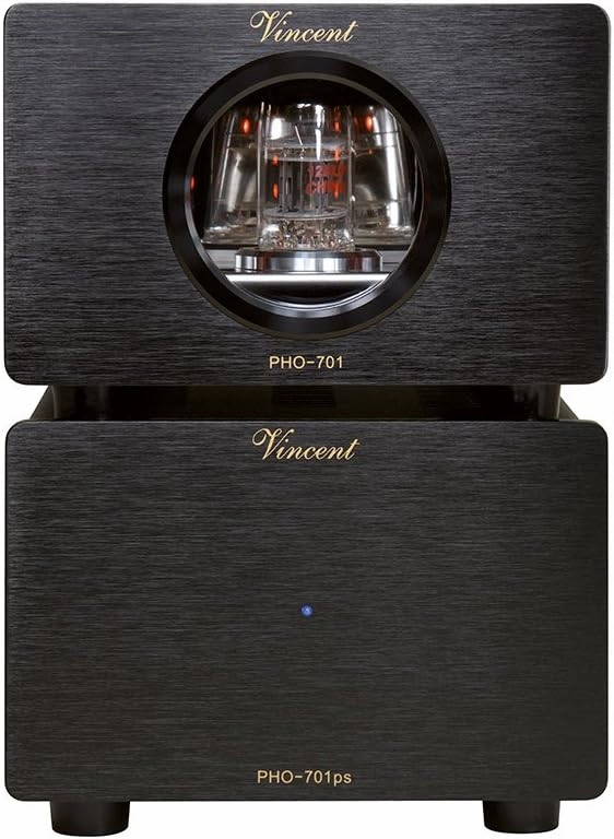 Vincent PHO 701 Phono Preamplifier MM/MC w/Outboard Power Supply - Black phono preamp,turntable amplifier,record player preamp,