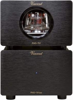 Vincent PHO 701 Phono Preamplifier MM/MC w/Outboard Power Supply - Black phono preamp,turntable amplifier,record player preamp,