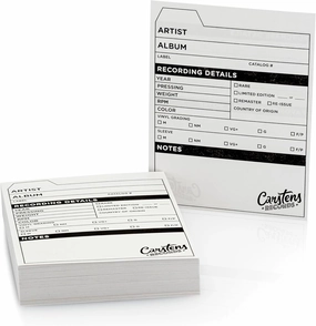 Vinyl Record Catalog Cards  4 x 5.25 Inches, White, Pack of 100  Printed Collector Cards, Double-Sided  Vinyl Record Accessories for Collectors vinyl accessories,turntable parts,record player tools,