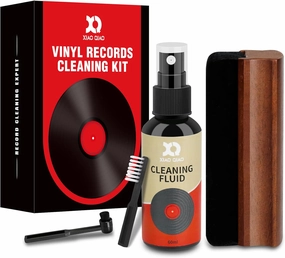 Vinyl Record Cleaner Kit - 6-in-1 Vinyl Records Cleaning Kit Includes Soft Velvet Record Brush, Cleaning Liquid, Stylus Brush, Cleaning Brush, Cleaning Cloth and Storage Bag record cleaning kit,vinyl cleaner,stylus brush set,