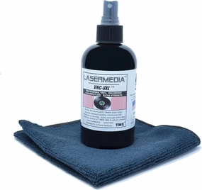 Vinyl Record Cleaner Professional Triple Strength Ultra Deep Cleaning Solution Fluid 8 Oz (237 ML) Spray Bottle Made in USA with Microfiber Cleaning Cloth Lasermedia VNC-8XL record cleaning kit,vinyl cleaner,stylus brush set,