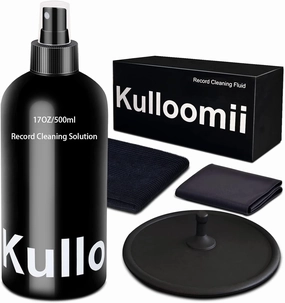 Vinyl Record Cleaner Solution 17oz/500ml, 4Pcs Vinyl Record Cleaning Kit, Record Cleaning Fluid Spray & Label Protector & Microfiber Cloth & Protector Pad, Record Player Cleaning Kit for LP Album record cleaning kit,vinyl cleaner,stylus brush s