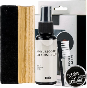 Vinyl Record Cleaner Vinyl Cleaning Kit, 4-in-1 Record Cleaner Kit for Vinyl Records Albums-Includes Soft Velvet Record Brush, Cleaning Liquid and Turntable Stylus Cleaning Gel record cleaning kit,vinyl cleaner,stylus brush set,