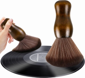 Vinyl Record Cleaning Brush - Anti Static Dust Wooden Vinyl Cleaner Brush - Record Player Accessories record cleaning kit,vinyl cleaner,stylus brush set,