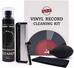 Vinyl Record Cleaning Kit, 5-in-1 Carbon Fiber Brush, 100ml Cleaning Fluid, Cleaning Cloth, Air Blower, and Round Player Needle Cleaning Brush for LP Record Player Cartridg Needle record cleaning kit,vinyl cleaner,stylus brush set,