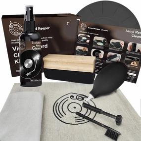 Vinyl Record Cleaning Kit, 8 Pcs Vinyl Record Cleaning Kit, Soft Velvet Record Brush, Cleaning Solution, Stylus Brush, Brush for Velvet, Air Blower, Microfiber Cloth, Turntable Stylus Gel record cleaning kit,vinyl cleaner,stylus brush set,