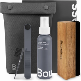 Vinyl Record Cleaning Kit - 5-in-1 Vinyl Cleaning Kit Includes Velvet Record Brush, Stylus Cleaner, Cleaner Solution, Nylon Brush & Storage Bag record cleaning kit,vinyl cleaner,stylus brush set,