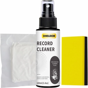 Vinyl Record Cleaning Kit Record Cleaner Solution Anti-Static Record Restorer Fluid, Portable Spray Safe for LPs Albums, Remove Dirt, Debris & Fingerprint, Improve Sound Quality 3.4oz/100ml record cleaning kit,vinyl cleaner,stylus brush set,
