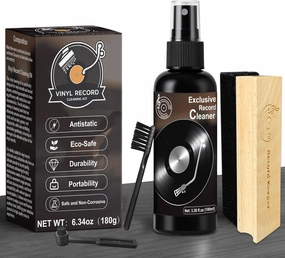 Vinyl Record Cleaning Kit, Vinyl Cleaning Kit Easily Removes Dust, Dirt and Grease, Protecting The Fine Grain of Records and Restoring Them to Their Original Perfect Condition(4-in-1) record cleaning kit,vinyl cleaner,stylus brush set,