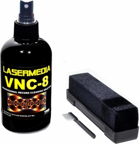 Vinyl Record Cleaning Kit VRCB-K-8 with 8 Oz Bottle of VNC-8 Fluid, Record Cleaning Brush and Stylus Cleaning Brush by TME Lasermedia record cleaning kit,vinyl cleaner,stylus brush set,
