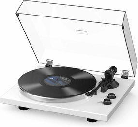 Vinyl Record Player Belt-Drive Turntables Wireless Output Connectivity, Vinyl Player Support 33&45 RPM Speed Phono Line USB Digital to PC Recording with MM Cartridge&Counterweight White balanced output player,audiophile player,hi-res digital player