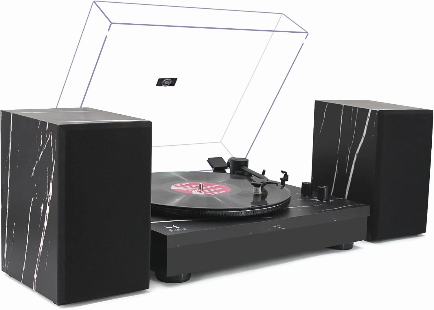 Vinyl Record Player, Record Players for Vinyl with Speakers, Wireless Turntable with Stereo Bookshelf Speakers,Built-in Phono Preamp, Belt Drive 2-Speed, Counterweight, AT-3600L (Black belt-drive turntable,vinyl record player,audiophile turntable,