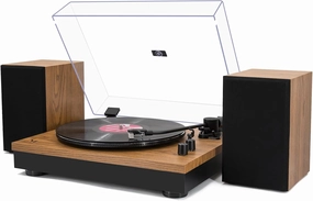 Vinyl Record Player, Record Players for Vinyl with Speakers, Wireless Turntable with Stereo Bookshelf Speakers,Built-in Phono Preamp, Belt Drive 2-Speed, Counterweight, AT-3600L (Yellow Wood balanced output player,audiophile player,hi-res digital player,
