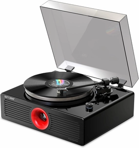 Vinyl Record Player, Turntable Player with Bluetooth, Turntable Vinyl Records Player with Hi-Fi 3 Speakers, Phono Preamp, LP Output, Elegant Piano Gloss Finish,Classic Belt-Drive Records Player belt-drive turntable,vinyl record player,audiophile turntable,