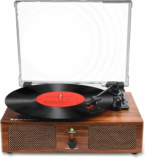 Vinyl Record Player Wireless Turntable with Built-in Speakers and USB Belt-Driven Vintage Phonograph Record Player 3 Speed for Entertainment and Home Decoration belt-drive turntable,vinyl record player,audiophile turntable,