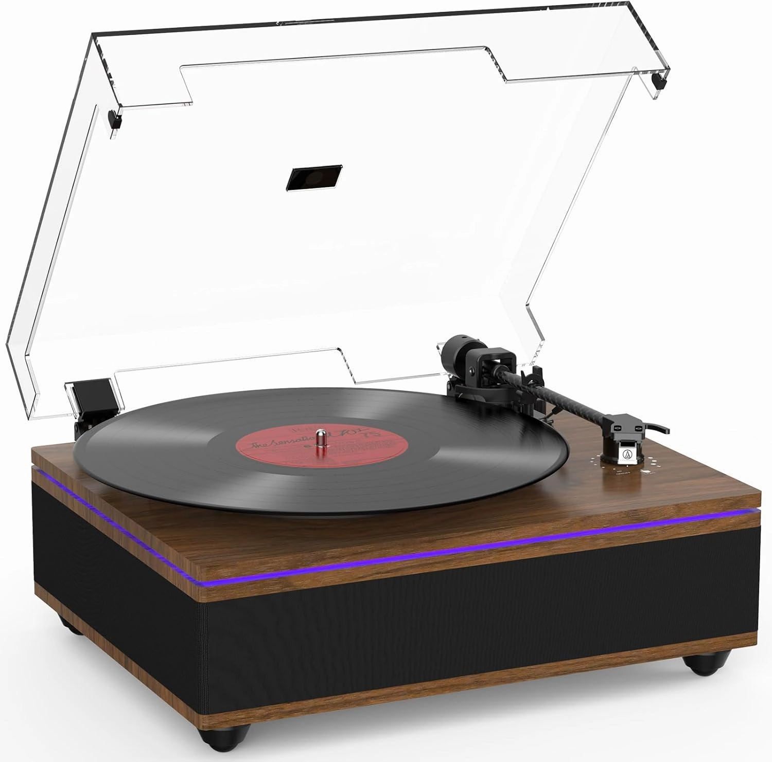 Vinyl Record Player with Built-in Stereo Speakers Bluetooth Belt-Drive Turntable High Fidelity Turntables for Vinyl Records with Magnetic Cartridge AT-3600L 2 Speed Turntable with LED Light belt-drive turntable,vinyl record player,audiophile turntable,
