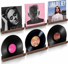 Vinyl Record Shelf Wall Mount, Vinyl Record Holder Wall 12in Wooden Album Holder, 6 Pack Wood Floating Shelves for DIY Decor Display Album, Book, Magazine, Art Painting ect, Includes Mounting Acc vinyl storage,record holder,LP organizer,
