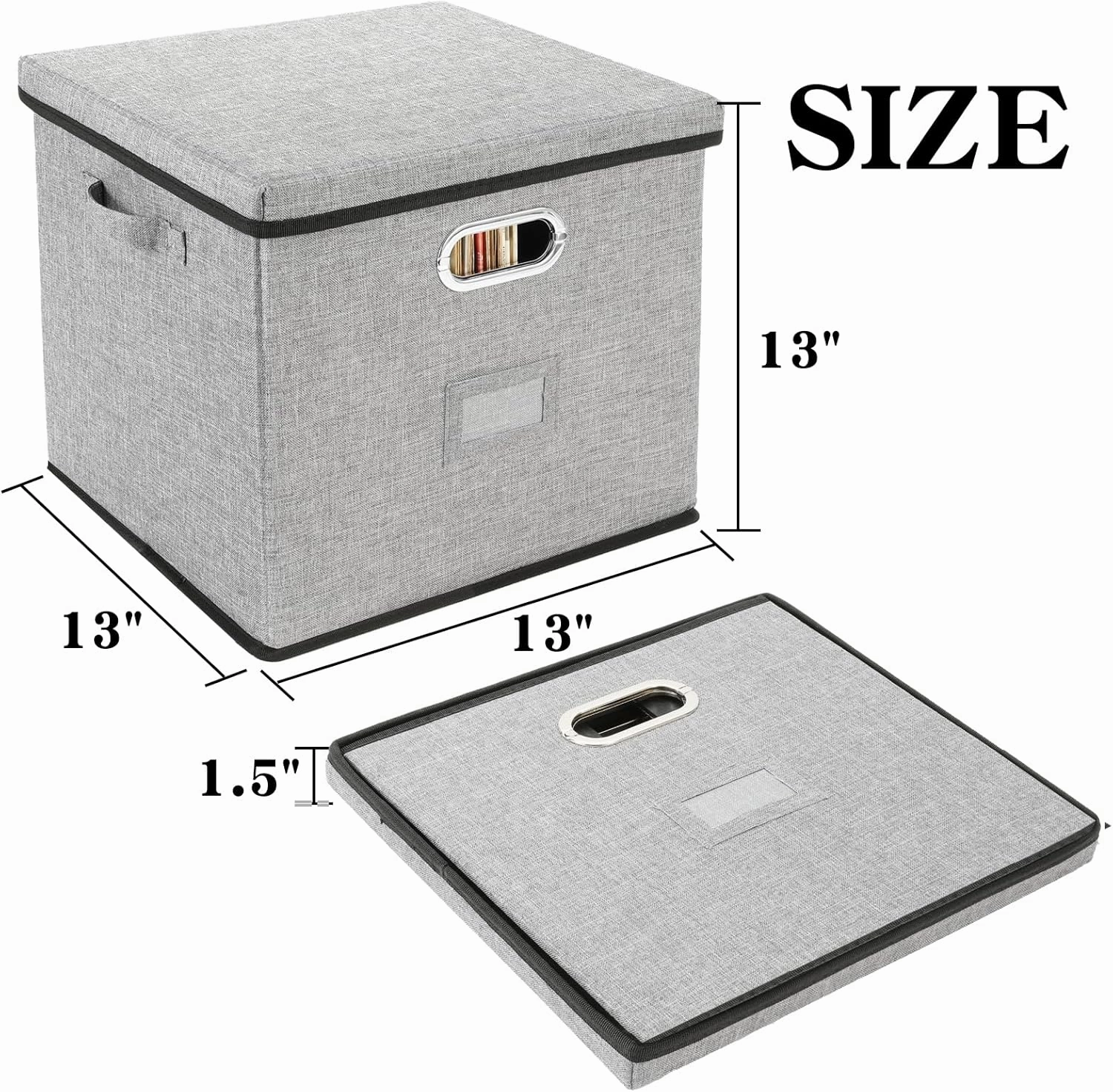 Vinyl Record Storage Box Hold 100  12" Albums Stackable LP Storage Bin with Lid Record Holder Protect Albums, CDs, Books, Magzine, Files
