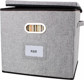 Vinyl Record Storage Box Hold 100  12" Albums Stackable LP Storage Bin with Lid Record Holder Protect Albums, CDs, Books, Magzine, Files vinyl storage,record holder,LP organizer,