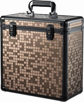 Vinyl Record Storage Case LP Album Collection Display Box Aluminium Water Resistant Vinyl Record Organizer Storage Valuable Records 7/10/12 Inch Collapsible Storage Crate with Mesh Bag Dark Brown vinyl storage,record holder,LP organizer,