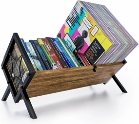 Vinyl Record Storage Rack with 100 LP Capacity  Heavy Duty Record Holder for Vinyl Albums - Premium Construction, Scratch-Resistant Finish, and Modern Design for Any Music Room vinyl storage,record holder,LP organizer,