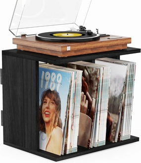 Vinyl Record Storage, Vinyl Record Stand Wall Mount Up to 80-100 Albums, 3-Compartment Vinyl Record Holder vinyl storage,record holder,LP organizer,