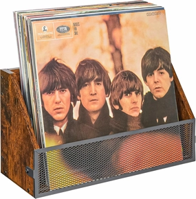 Vinyl Record Storage Wall Mount, Vintage Wood Album Record Holder and LP Display Shelf for Records Collector, Store, Home, Artistic Space,Fits 7"-12" Records vinyl storage,record holder,LP organizer,