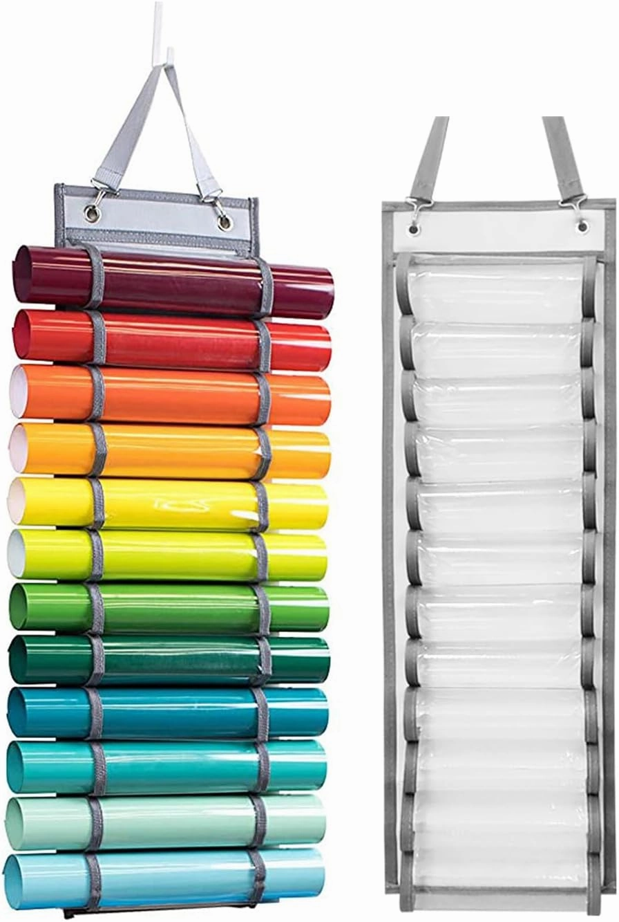 Vinyl Roll Holder 12 Compartments Vinyl Storage Organizer Hanging Vinyl Storage Rack Craft Vinyl Roll Organizer Wall Mount vinyl storage,record holder,LP organizer,