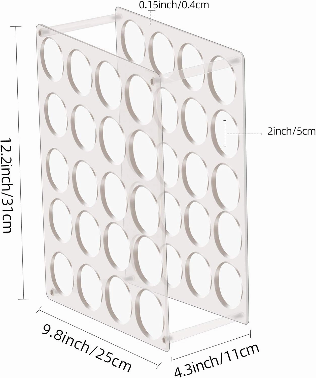 Vinyl Roll Storage 20-Holes Vinyl Storage Rack for Craft Room Vinyl Roll Holder for up to 20 Vinyl Rolls, Acrylic Material