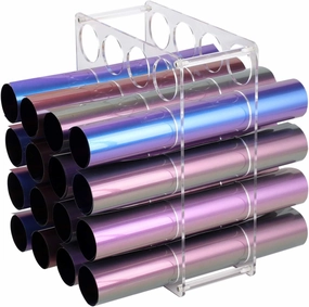 Vinyl Roll Storage 20-Holes Vinyl Storage Rack for Craft Room Vinyl Roll Holder for up to 20 Vinyl Rolls, Acrylic Material vinyl storage,record holder,LP organizer,