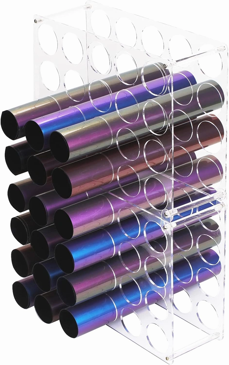 Vinyl Roll Storage 40-Holes Vinyl Storage Rack for Craft Room Vinyl Roll Holder for up to 40 Vinyl Rolls, Acrylic Material (2-Pack) vinyl storage,record holder,LP organizer,