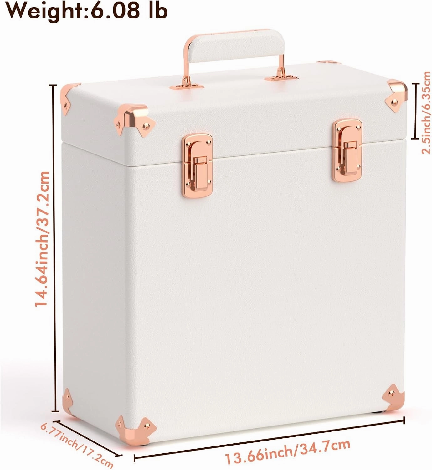 Vinyl Storage and Carrying Case - Waterproof LP Caddy, Dustproof Portable Organizer, Collector's Showcase - Holds 50 7-12 Inch Records - Ideal for Theater Rooms and Rare Collections