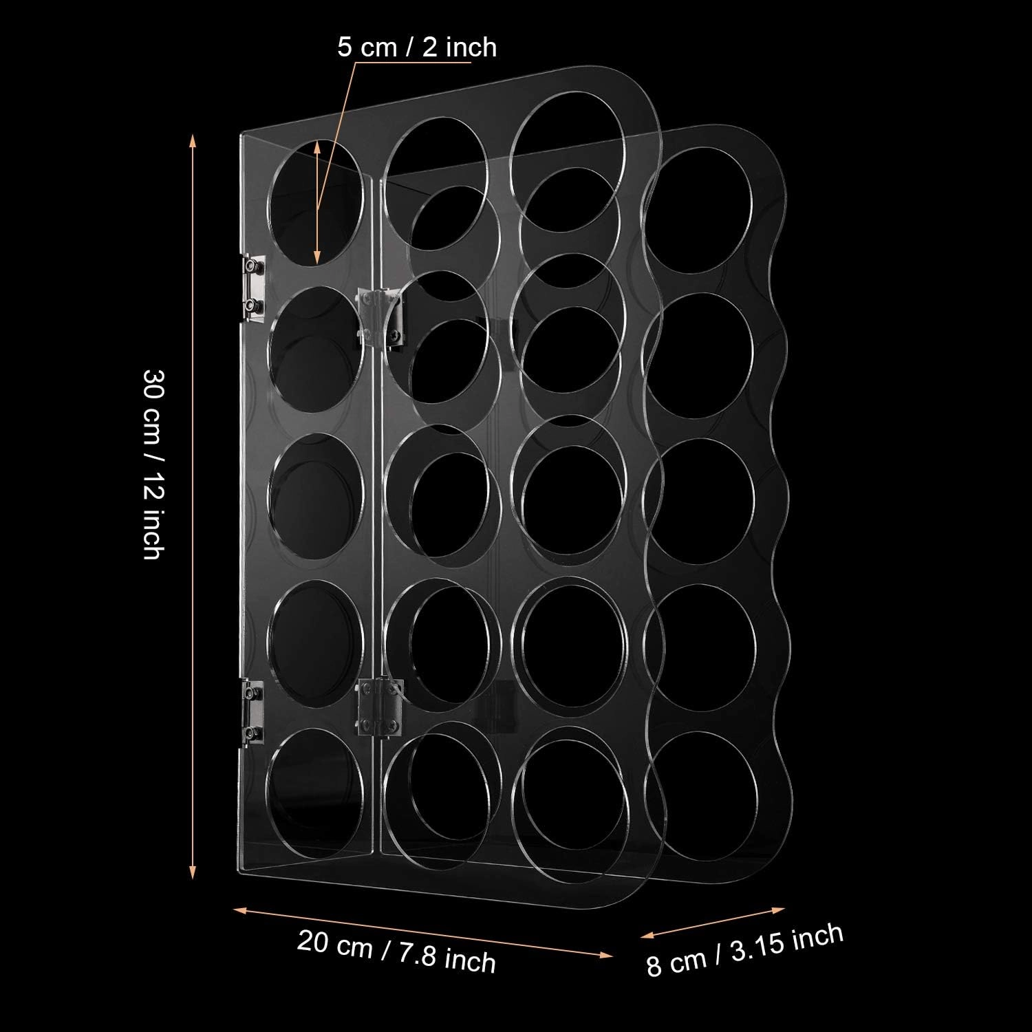 Vinyl Storage Rack Store Up to 15 Vinyl Rolls Acrylic Storage Organizer Aperture 2 Inch Multiple Display Holder for Craft Room and More, 12 x 7.8 Inch(Clear)