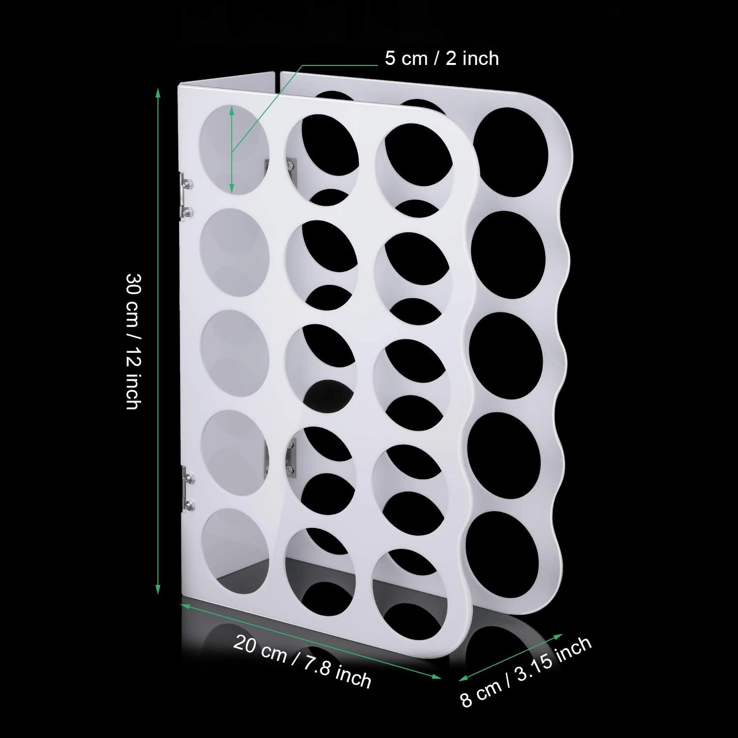 Vinyl Storage Rack Store Up to 15 Vinyl Rolls Acrylic Storage Organizer Aperture 2 Inch Multiple Display Holder for Craft Room and More, 12 x 7.8 Inch(White)
