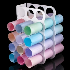 Vinyl Storage Rack Store Up to 15 Vinyl Rolls Acrylic Storage Organizer Aperture 2 Inch Multiple Display Holder for Craft Room and More, 12 x 7.8 Inch(White) vinyl storage,record holder,LP organizer,