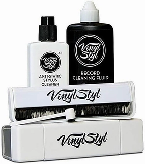 Vinyl Styl Ultimate Vinyl Record Care Kit - Record & Stylus Brushes - Fluid and Case record cleaning kit,vinyl cleaner,stylus brush set,