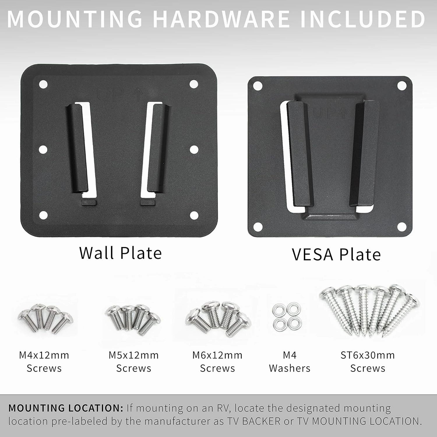 VIVO Anti-Rust Quick Release Plastic Polymer RV TV Mount for Screens up to 43 inches and 30 lbs, Low Profile Wall Bracket, for Camping, Truck, Movie Night, Black, Mount-VWRV1