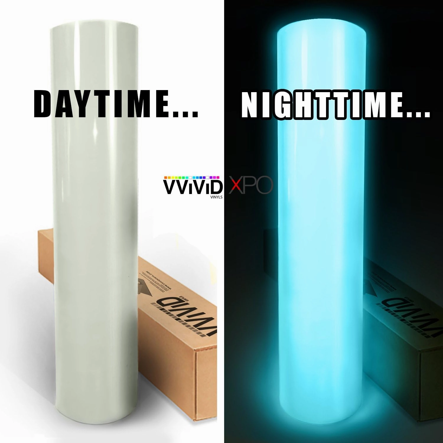 VViViD Blue Glow in The Dark Vinyl Wrap Luminous Adhesive Film Air Release DIY Decal Sheet (2ft x 5ft)
